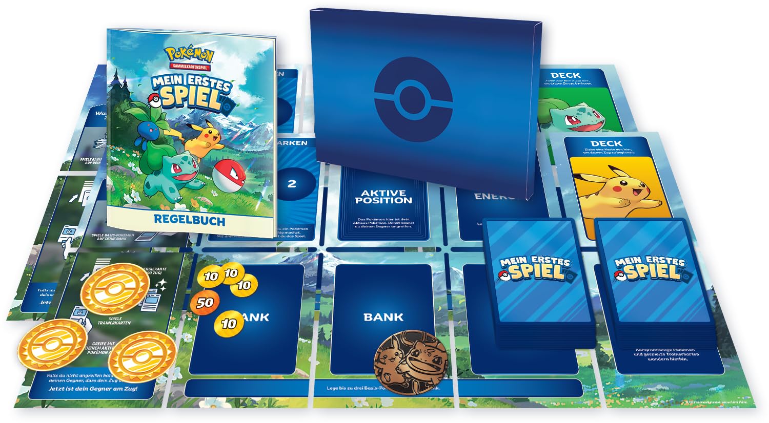 Pokémon-Sammelkartenspiel: Mein erstes Spiel – Pikachu und Bisasam (Mit 2 spielbereiten Mini-Decks & Zubehör)