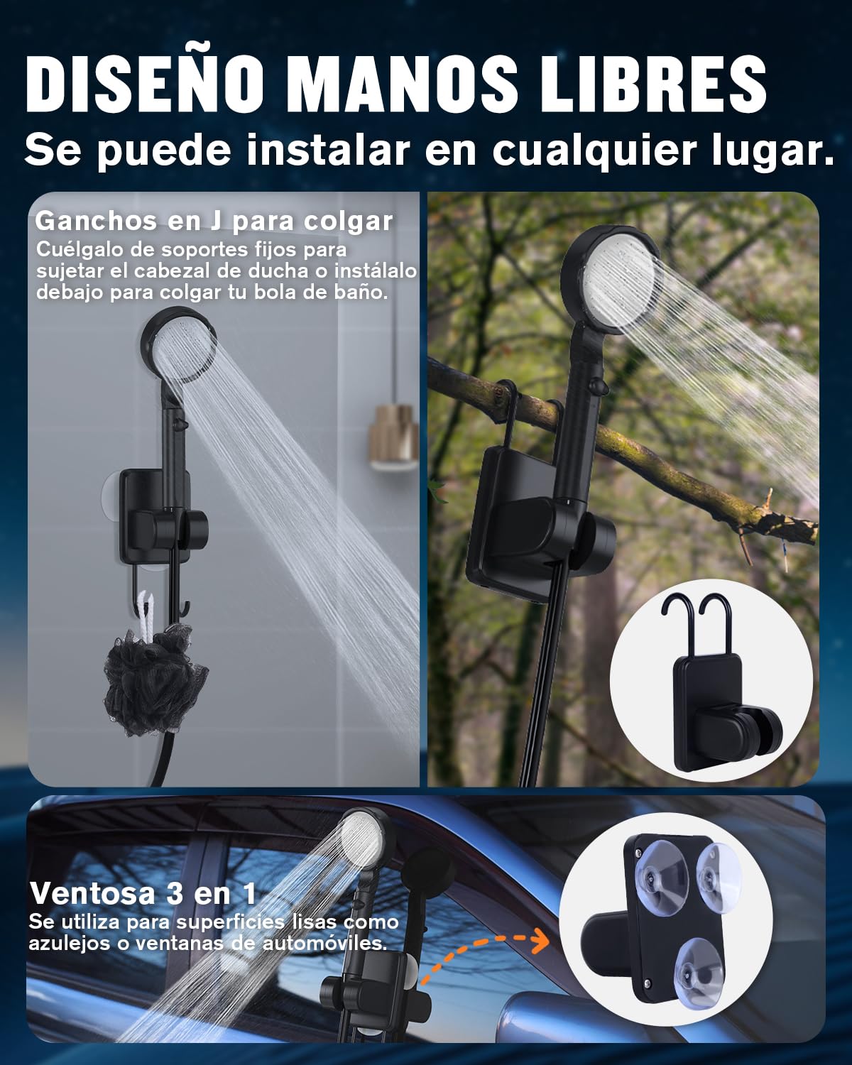 Spopal Ducha Portatil Camping, [Pantalla Temperatura] 10000mAh Recargable Ducha Camper con 20L Garrafa Agua de Plástico, Modo de 5 Velocidad, Ducha Electrica para Acampar, Ducha de Playa & Perros