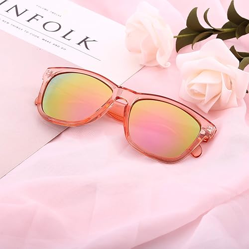 Miniatura 5 de COLOSSEIN Gafas de Sol para Mujer, Marco Cuadrado Clásico UV400 con Lentes Espejadas, Gafas de Sol Ideales para Playa, Vacaciones, Conducción