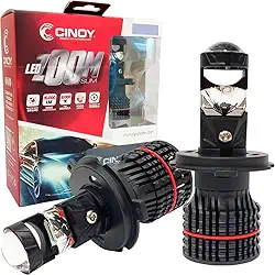 Lâmpada Led H4 Mini Projetor Zoom Slim 6000K 10000Lm 12V 24V