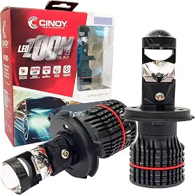 Lâmpada Led H4 Mini Projetor Zoom Slim 6000K 10000Lm 12V 24V