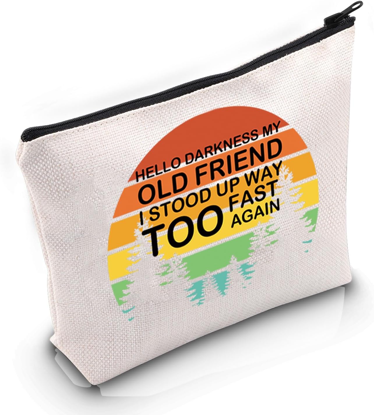 VAMSII POTS Awareness Gift Hello Darkness, My Old Friend Makeup Bag POTS Syndrome Fighter Warrior Cosmetic Bag Dysautonomia Awareness Gift (Hello Darkness My Old Friend M)