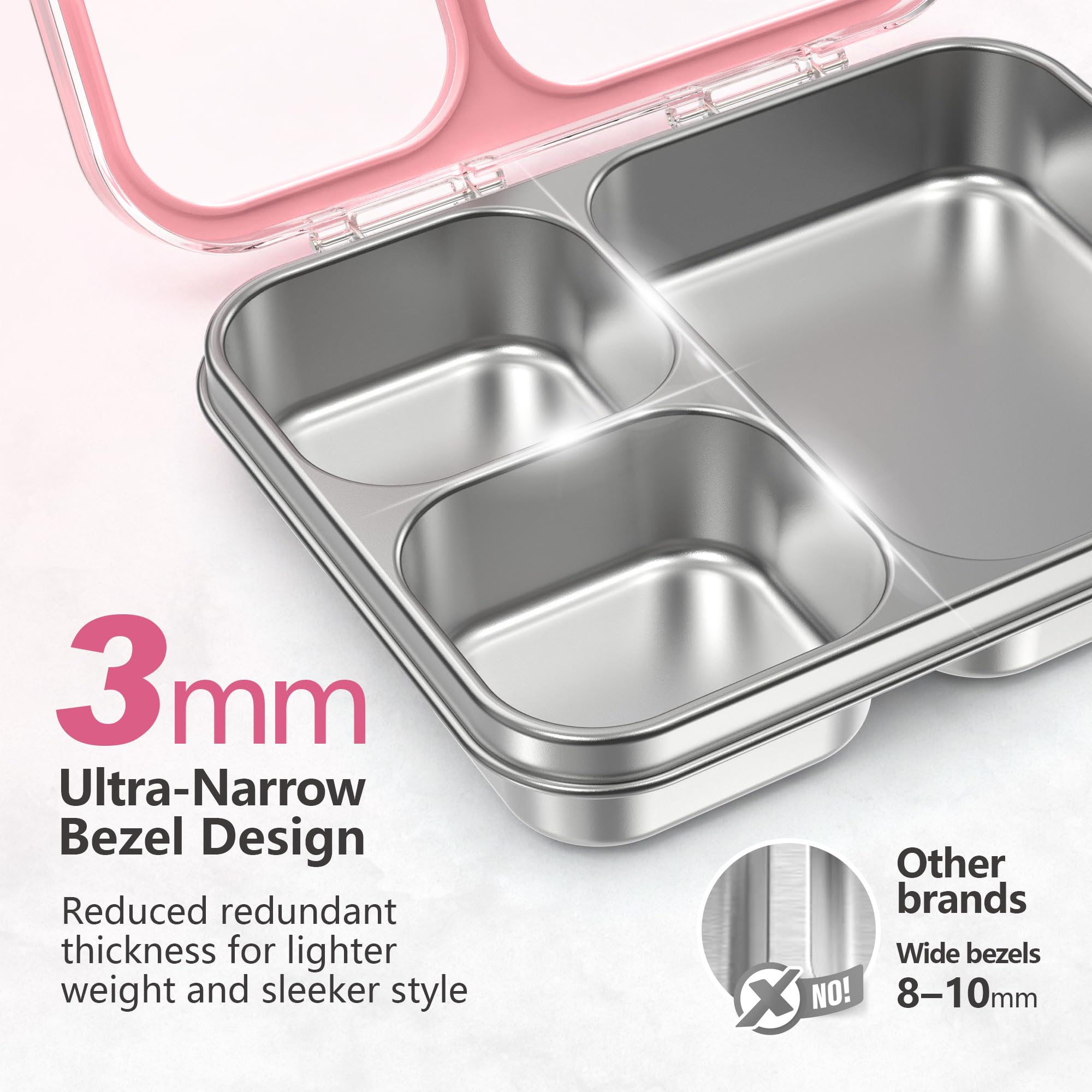 Fiambrera de acero inoxidable con 4 compartimentos, fiambrera de metal para niños, a prueba de fugas, para guardería, guardería, escuela, sandwichera, fiambrera, fiambrera para el pan, apta para