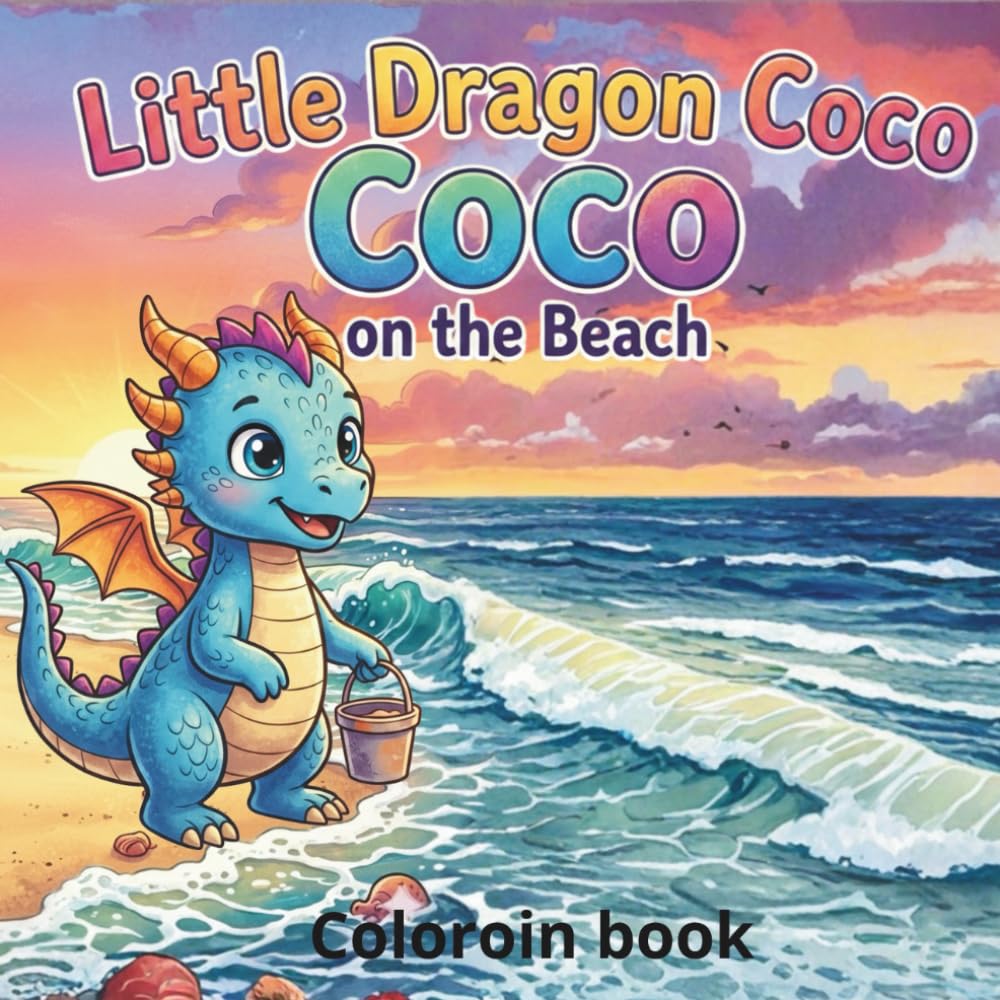 Coco on the Beach: A Fun Coloring Book For Kids About Summer Adventures At The Seaside | 22 Cheerful Illustrations Of Dragon's Adventures On The Beach