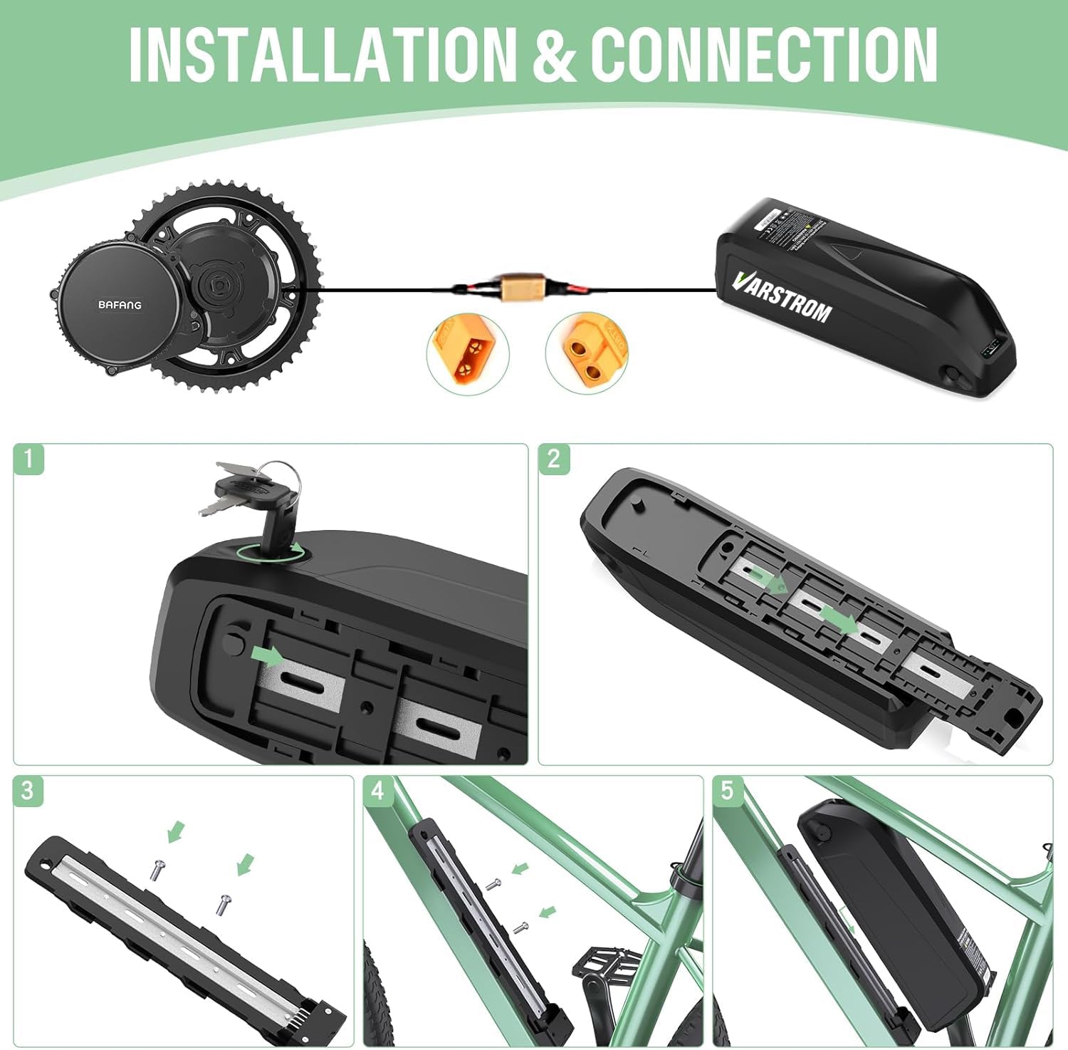 3-7 dagen levering) 52V / 48V 20Ah Ebike-batterij met oplader - batterij voor 1500W / 1000W / 750W / 500W / 350W elektrische fietsbatterij Lithium-ion voor elektrische scooter (52V 20AH/3A