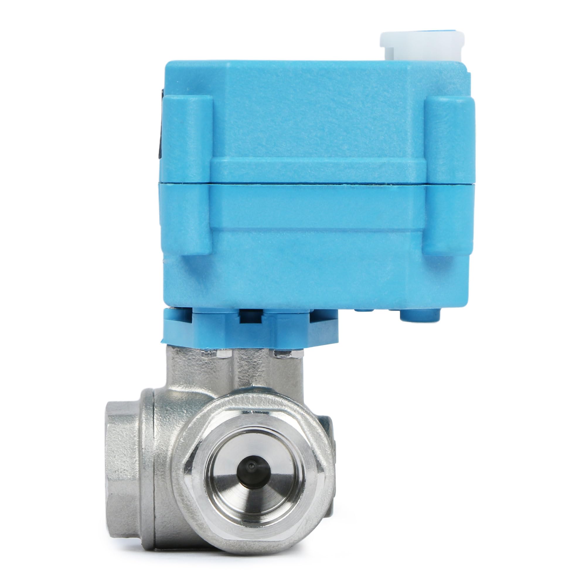 Electric 3 Way Motorized Ball Valve - Heavy Duty Multipurpose L Type Water Shutoff Valve - 3 Way Valve with Manual Function, Standard Port by U.S. Solid - Image 4