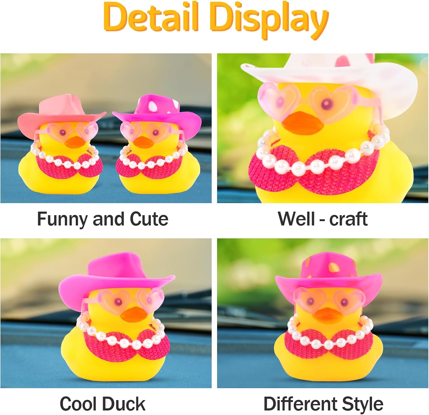 Summer Beachy Bikini Rubber Ducks, Vacation Tropical Cute Ducky, White Pink image 4