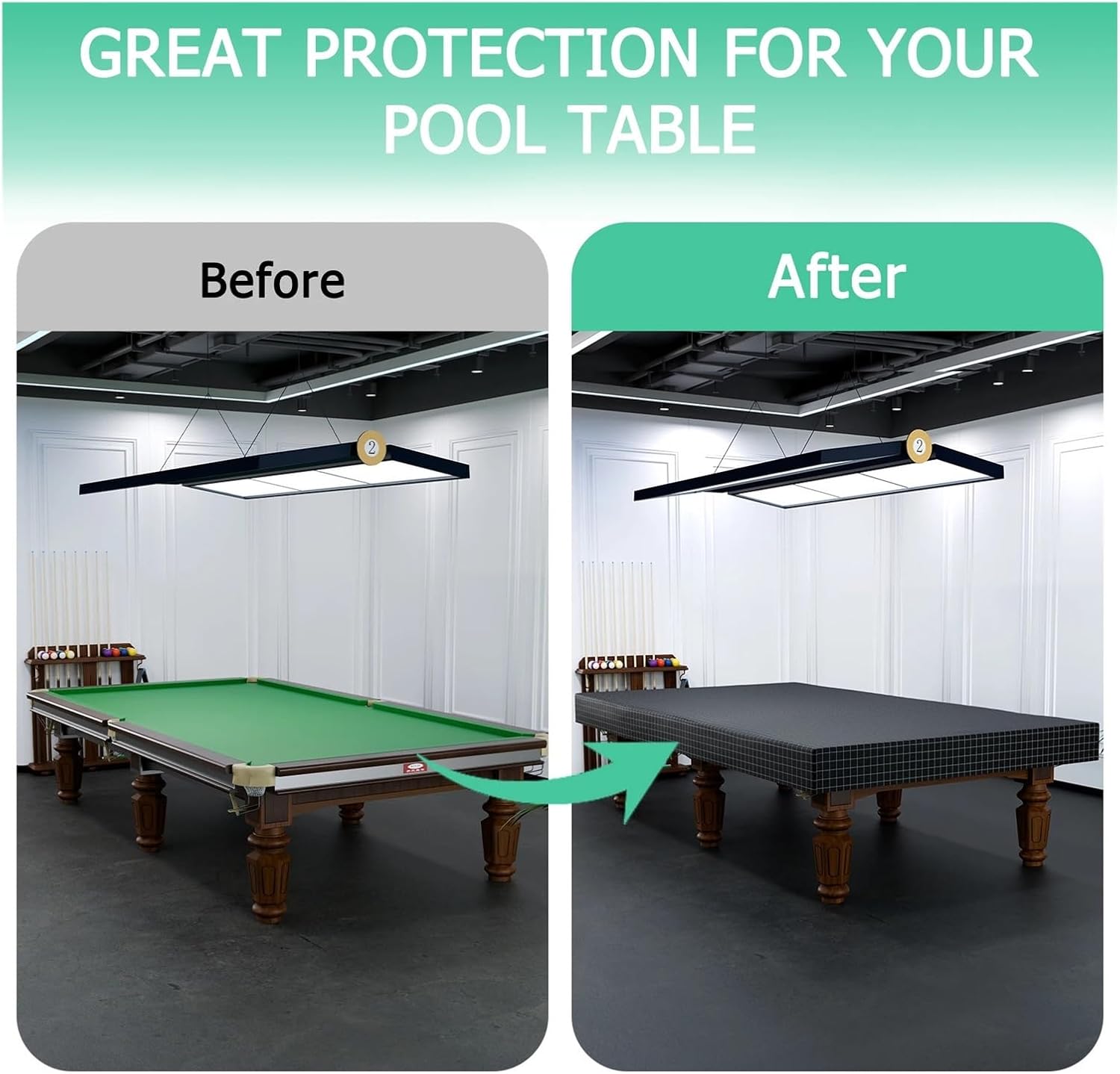 Pool Table Cover Billiard Pool Table Covers with Drawstring Pool Table Table Cover(234x132x21cm)