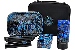 8.86 inches Metal Herb Grinder and Rolling Tray Set - Premium Grinder...