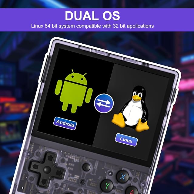 Foto 3 de 8 de RG353V Consola de juegos portátil compatible con sistema Dual OS Android 11 y Linux
