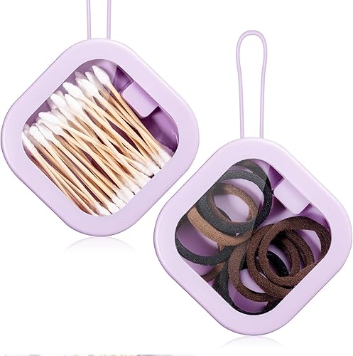 Kathfly Paquete de 2 organizadores portátiles para bandas para el cabello, organizador portátil para accesorios para el cabello, contenedor de