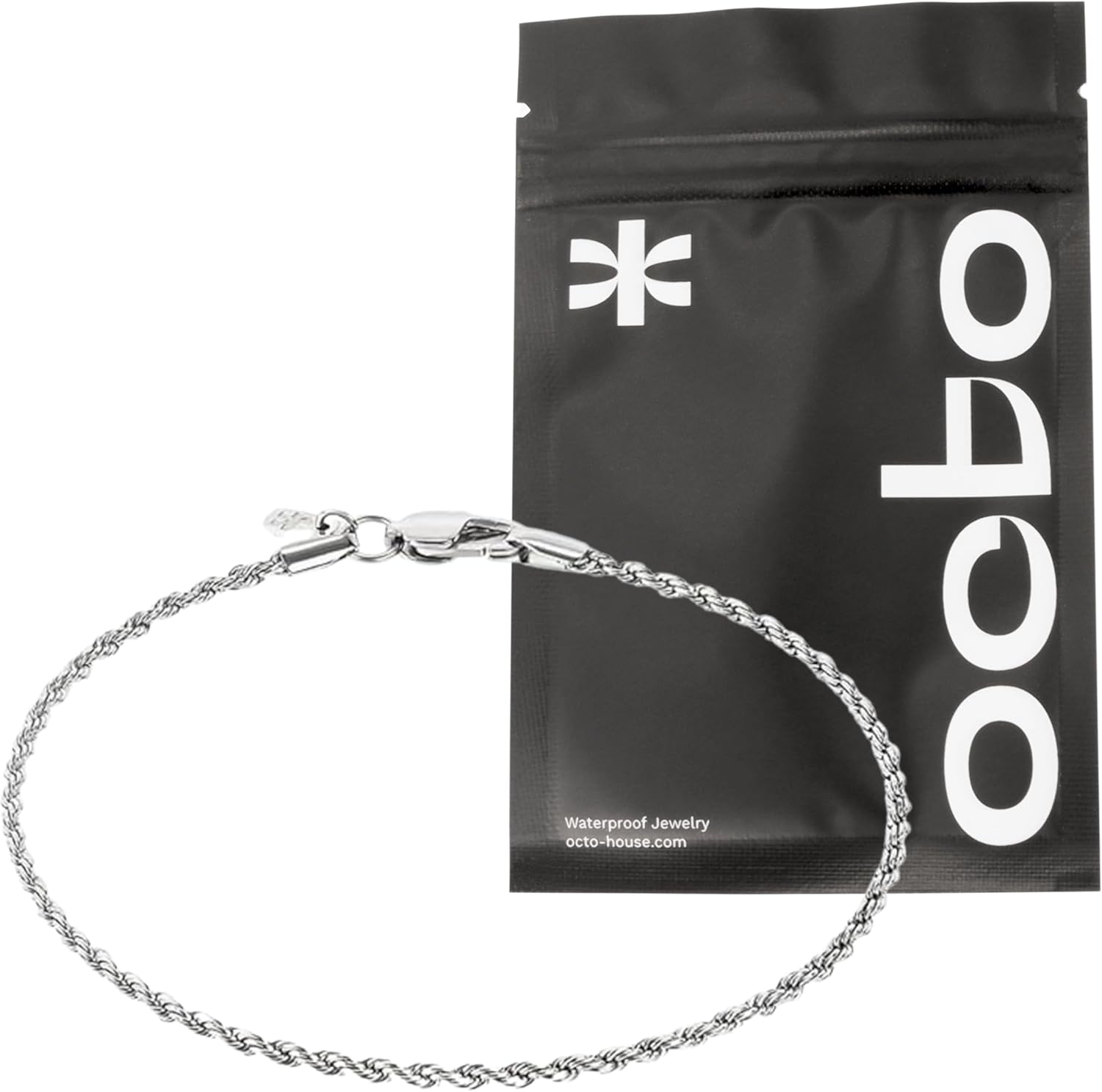 OCTO Bracelet for Men - Mens Chain Bracelet Silver & Stainless Steel Jewelry for Every Occasion - Top Accessories for Men - Waterproof Sweatproof No Tarnish for Everyday