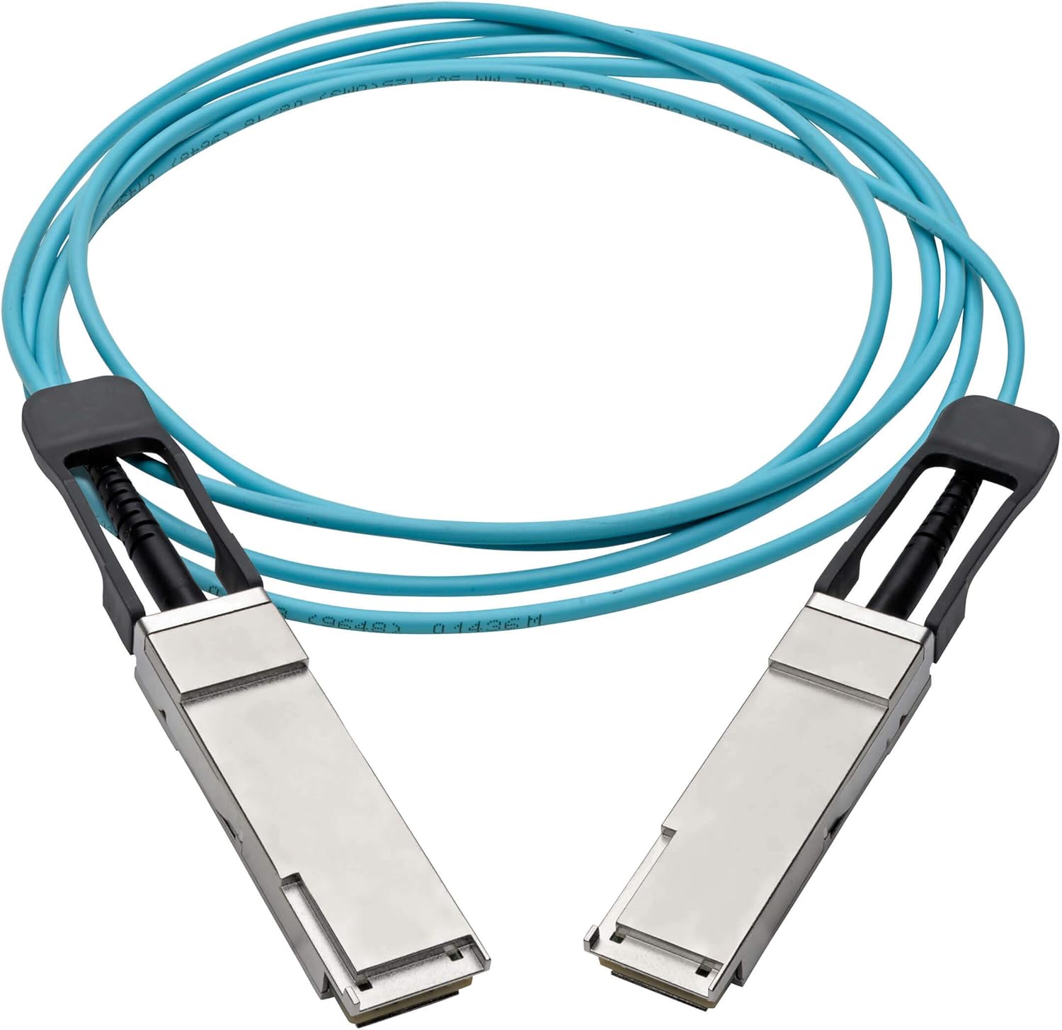 Tripp Lite QSFP+ to QSFP+ Cable (M/M), QSFP+ Active Optical Cable, 40 Gbps Ethernet, AOC, Aqua, 3 m (N28F-03M-AQ)