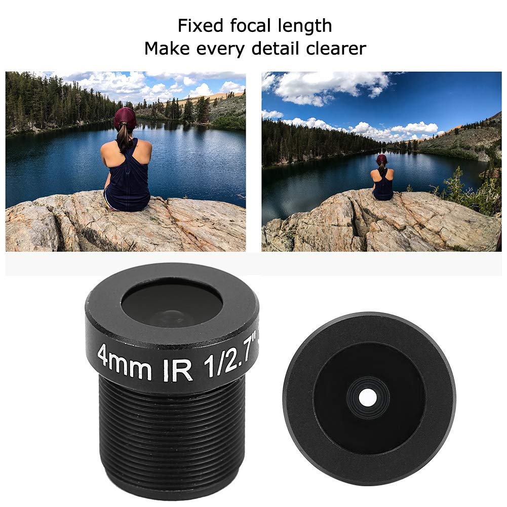 CCTV 4mm 3MP HD Obiettivo Scheda di Sicurezza Sostituzione Obiettivo della Fotocamera con Lunghezza focale Fissa, Obiettivo Pixel ad altissima Definizione 12M Adatto per Il Sistema