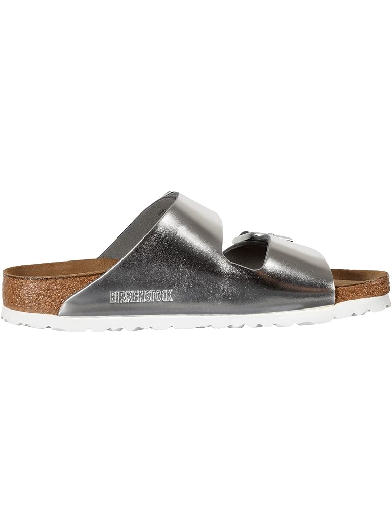 Silver Birkenstock Arizona Soft Footbed - Metallic Leather