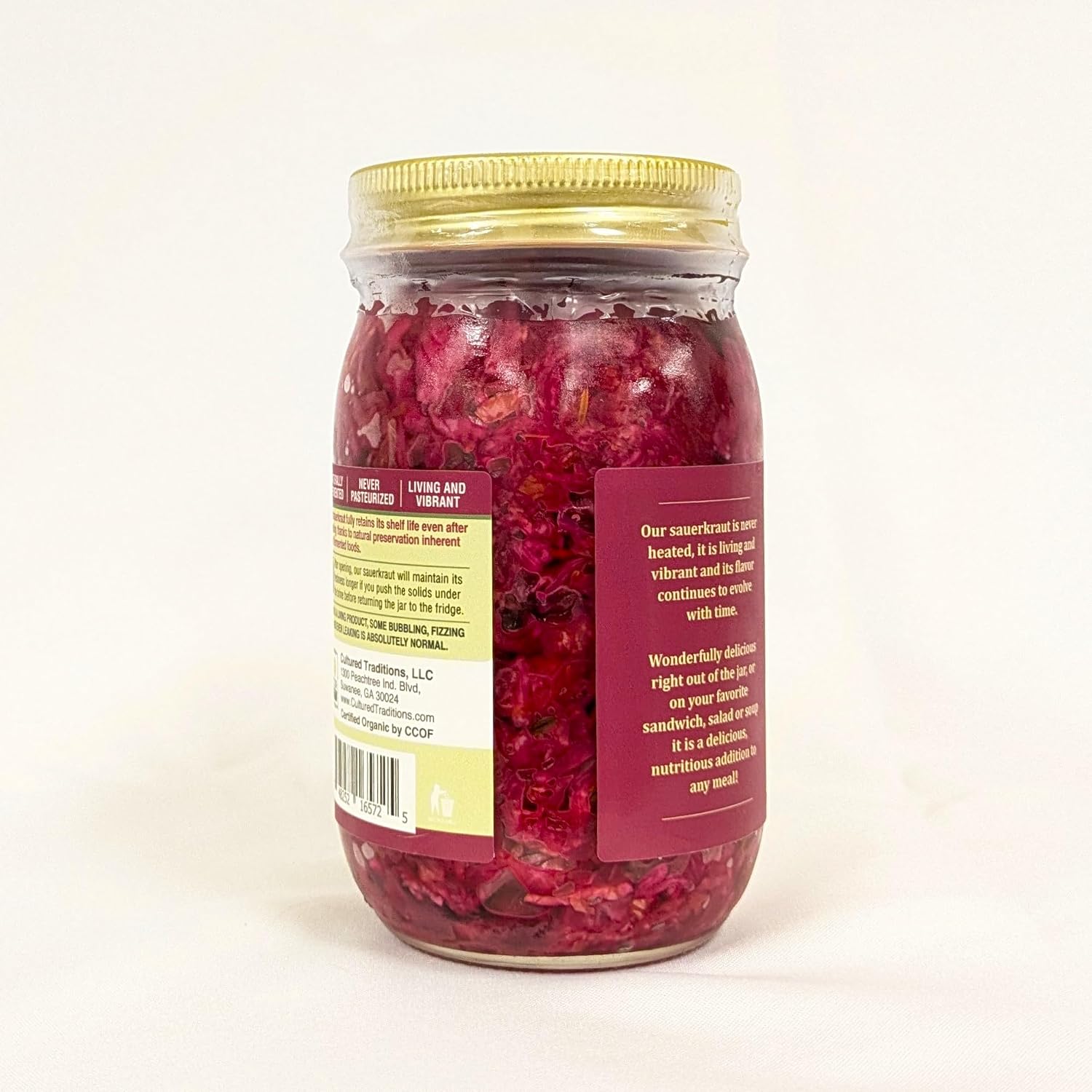 Cultured Traditions Russian Style Red Sauerkraut Organic, 16 oz, 4 Pack