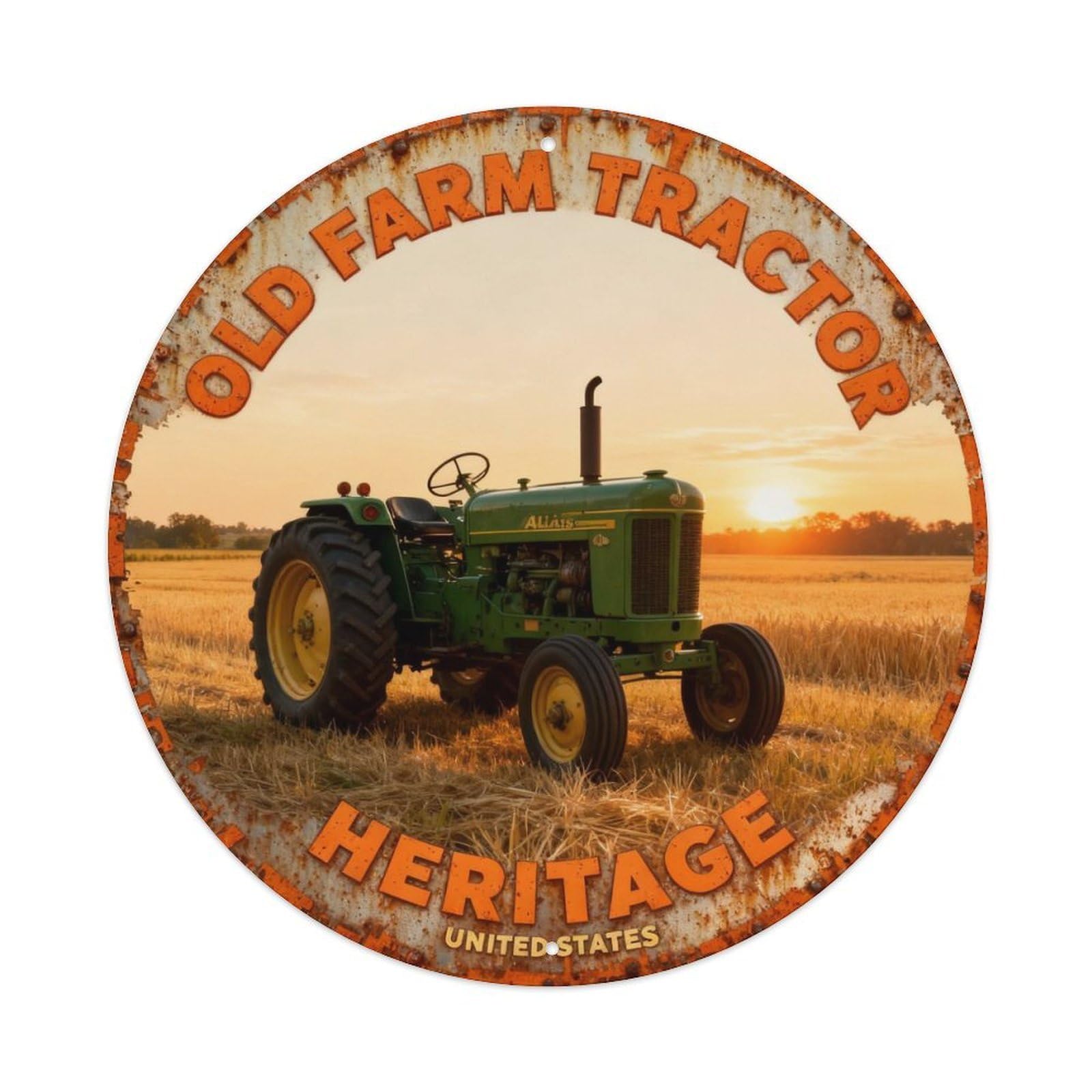 OLD FARM TRACTOR HERITAGE Metal Tin Sign Plaque
