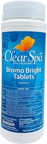 Clear Spa Bromo Bright Tablets 1" 1.5lb Contenedor más grande