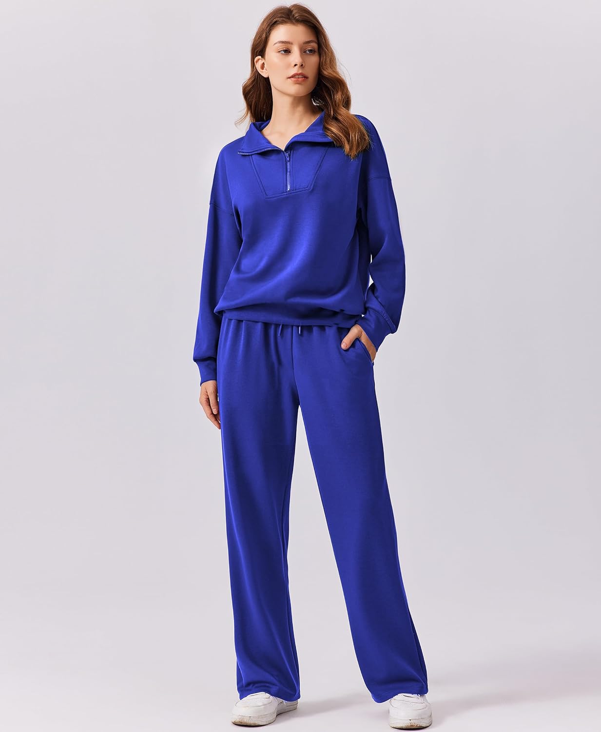 PINSPARK 2 Piece Sets for Women 2025 Fall Outfits Sweatsuit Loose Fit Sweatshirt Wide Leg Sweatpants Matching Set Tracksuit - Image 6