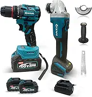 Brushless Parafusadeira Furadeira e Parafusadeira 110V/220V Esmerilhadeira Lixadeira Kit Multiferramenta 2 em 1 a 2 Bateria 68v