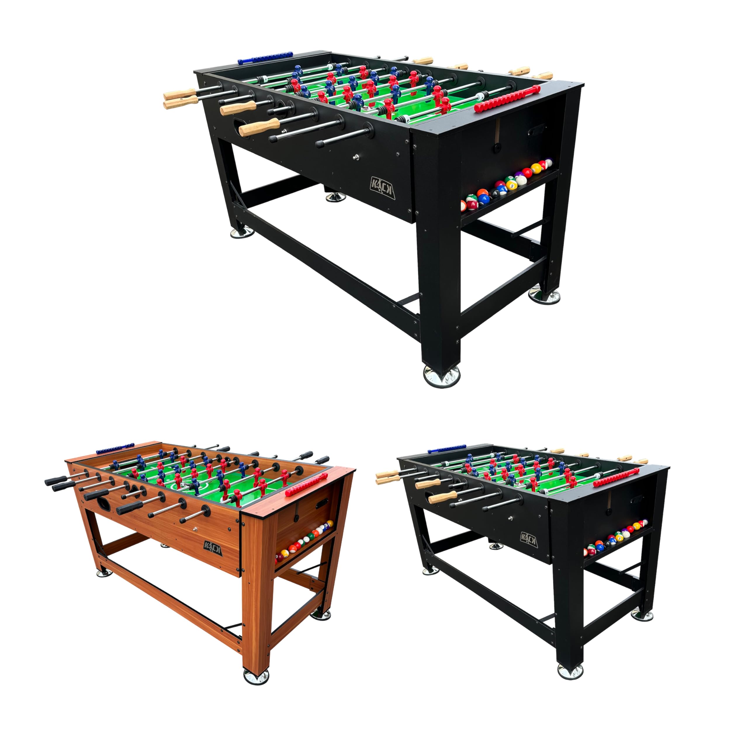 KICK Dyad 55" 2-in-1 Multi-Game Table – Foosball & Pool Table Combo – Multi Game Pool Table, Foosball Game Table, Fooze Balls Table, Fooseball Table,