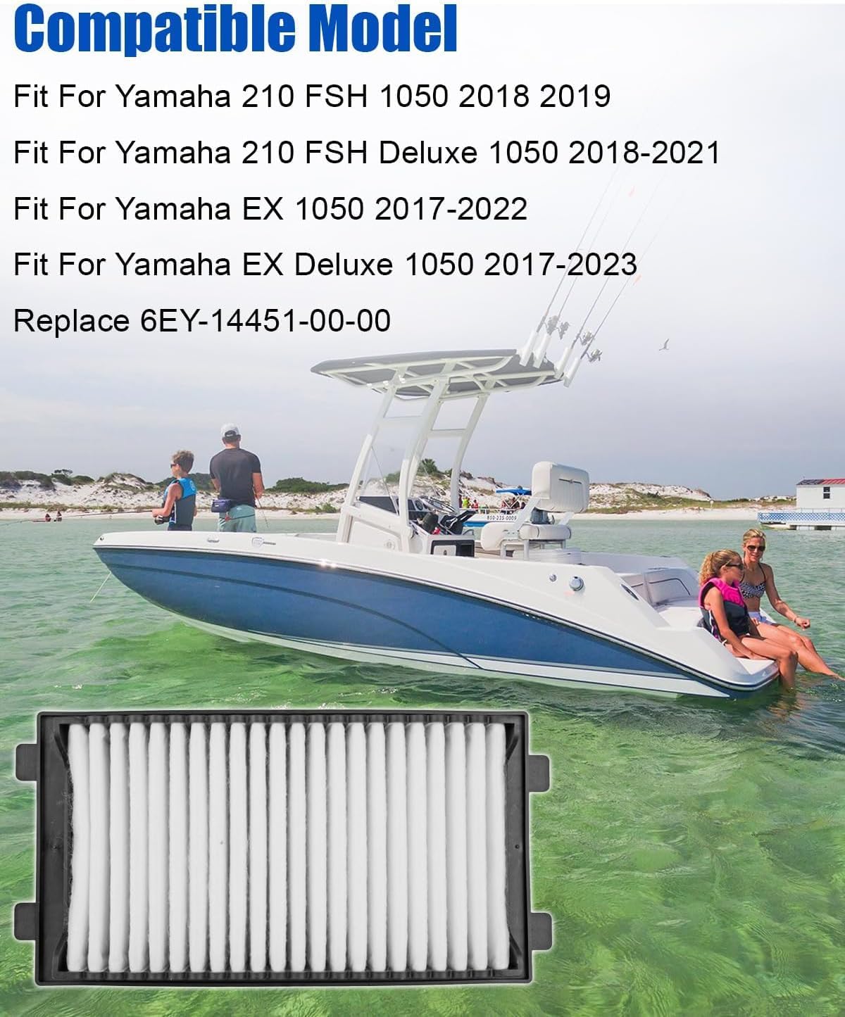 EY-14451-00-00 Air Filter Fit for Yamaha 210 FSH AR EX SX210 V11050 VX image 5