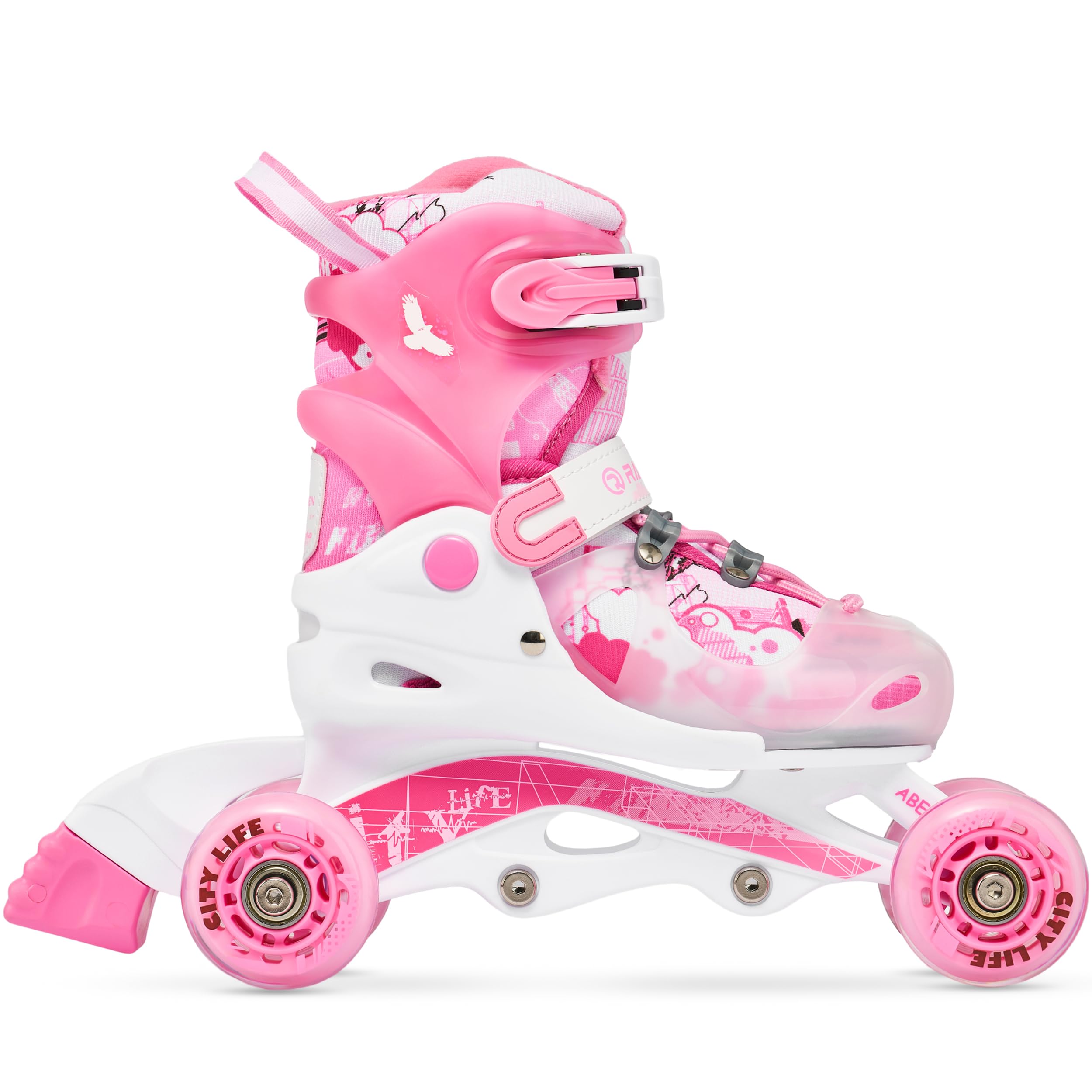 Pattini in linea 3in1 per bambini Triskates/Rollskates Raven Princess