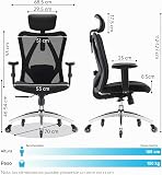 SIHOO Chaise Ergonomique Bureau, Support Lombaire Ajustable, Noir - 3