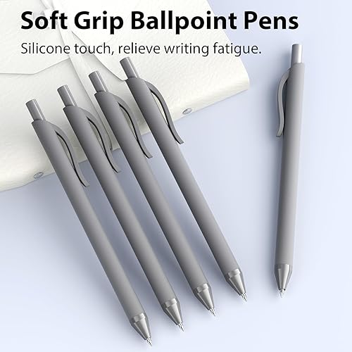 Miniatura 5 de 52 piezas de bolígrafos a granel - 52 bolígrafos de bola de 1.0 mm de tinta negra  Punta media de escritura suave, bolígrafo retráctil sin sangrado