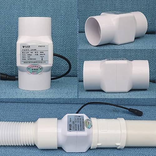 Miniatura 6 de AEGIS light Ventilador de conducto en línea de 2 pulgadas, 12 V, mini ventilador de ventilación de circulación de aire para calefacción, refuerzo de