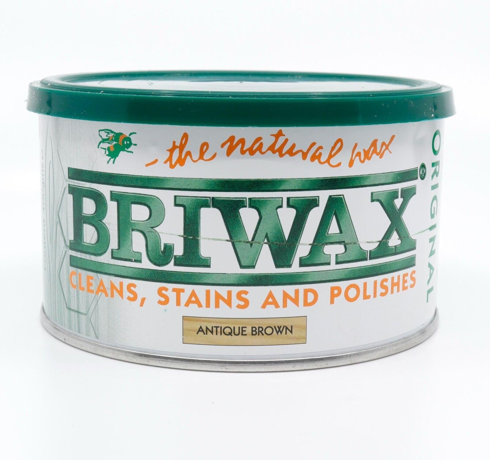 Briwax Original Antique Brown Wax Polish 400g (Japanese Labelled Version) - Same UK Product Inside - Furniture Wax - Cleans, Stains and Polishes