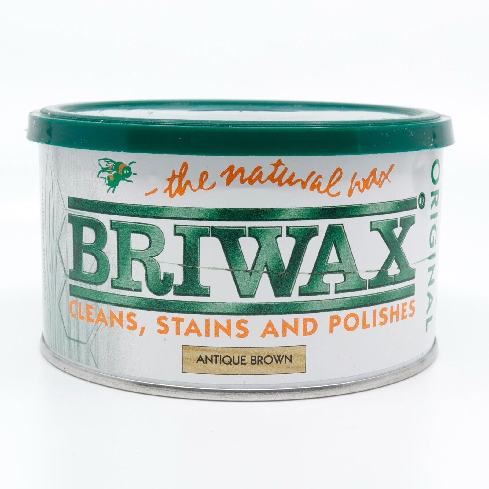 Briwax Original Antique Brown Wax Polish 400g (Japanese Labelled Version) - Same UK Product Inside - Furniture Wax - Cleans, Stains and Polishes