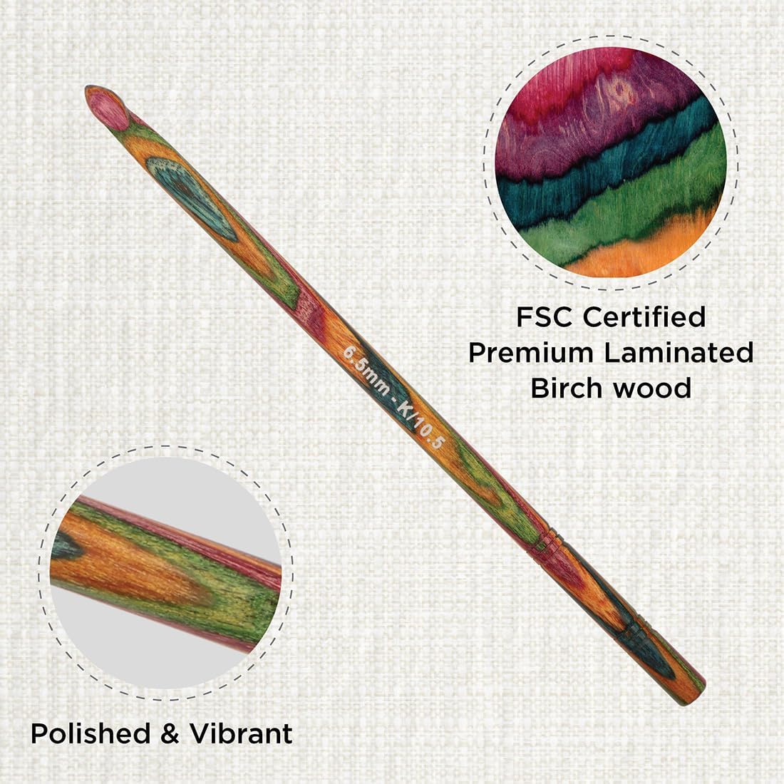 Knit Pro KP20710 | Symfonie Single Ended Crochet Hook | 6.5mmx15cm (6in)