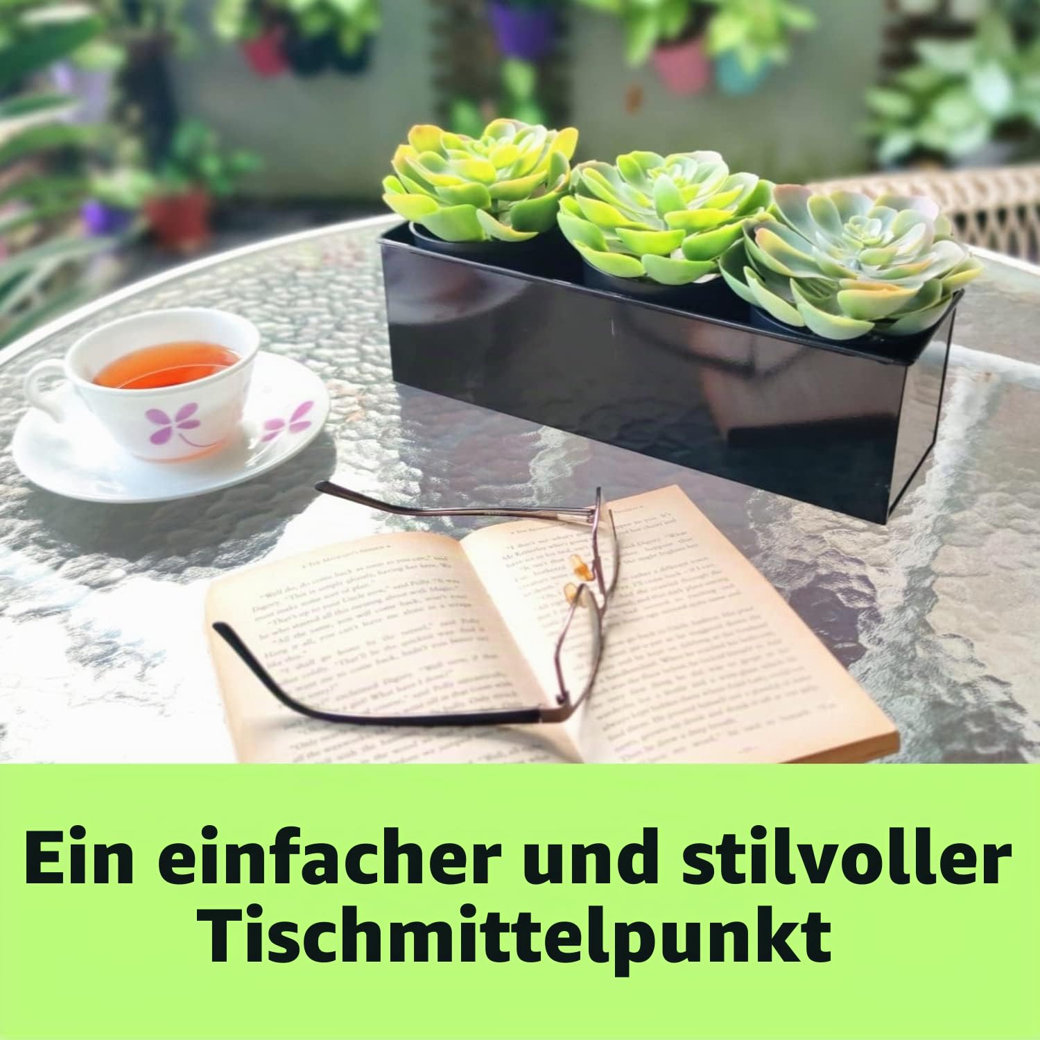 LáLáGreen Wand-Pflanzgefäß, 30,5 cm, große Wandhalterung, Sukkulenten-Übertöpfe, schwarz, Wandbehang, rechteckig, Metall, Blumentopf, Fenster, Pflanzkasten, Zaungeländer, minimalistisches schwebendes