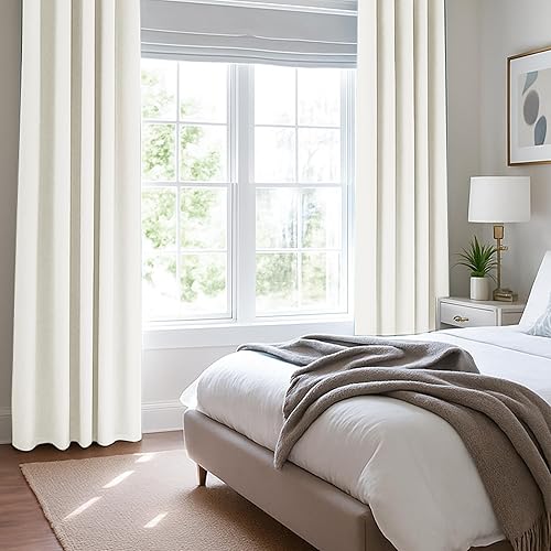 Miniatura 7 de Deconovo Cortinas opacas totales de lino sintético, para oscurecer la habitación, con aislamiento térmico, reducción de ruido, cortinas de