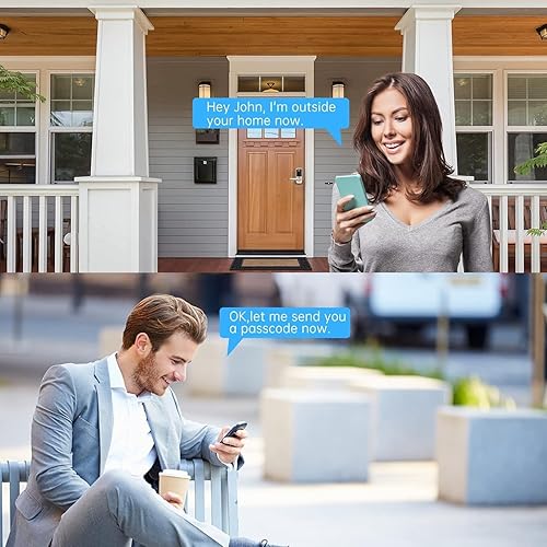 Miniatura 5 de Manija de cerradura de puerta de entrada sin llave SMONET Smart Juego de cerradura de puerta delantera, cerradura de cerrojo Alexa cerradura de