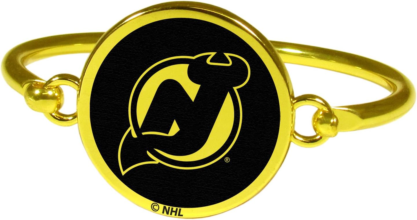 Siskiyou NHL New Jersey Devils Womens Sportsgold Tone Bangle Bracelet, Gold, One Size