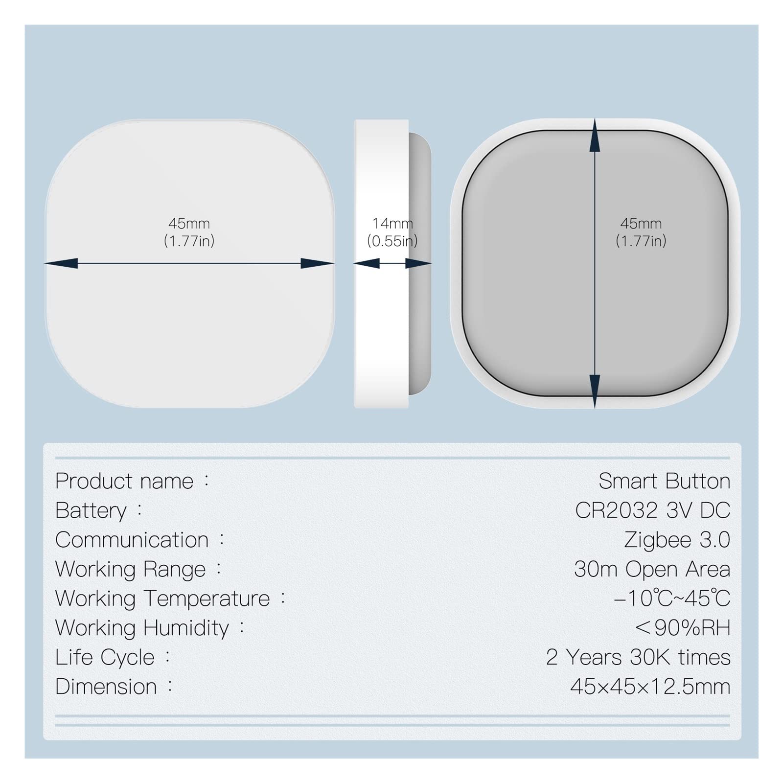 Interruttore Intelligente, Tuya ZigBee Smart Key Switch Telecomando Wireless Key Controller Collegamento Multi-Scena Smart Switch Automazione alimentata a Batteria,Smart Switch WiFi(4 PCS)