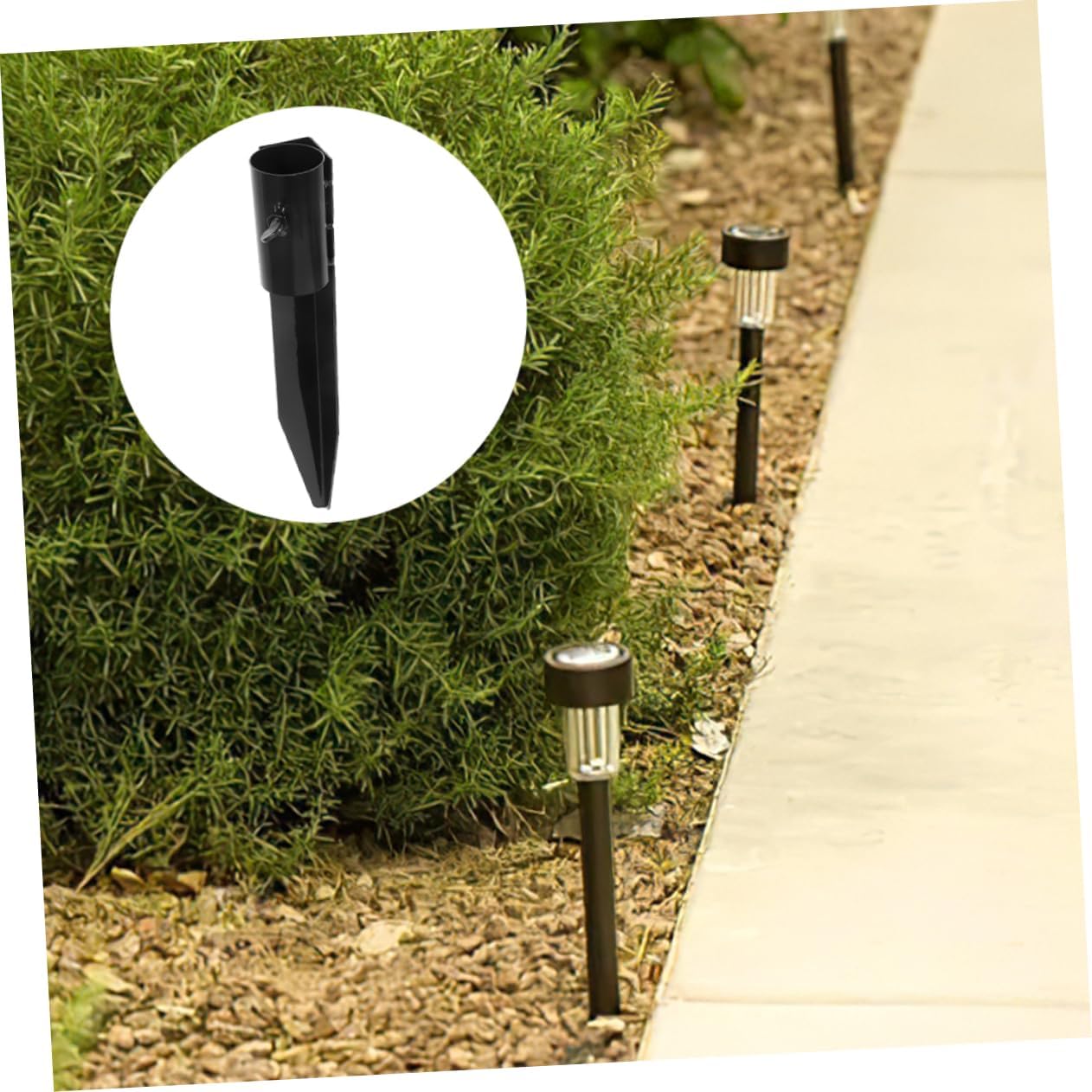 balacoo 4pcs Metal Ground Stakes for Solar Garden Lights Landscape Lighting Replacement Spikes for Outdoor Use Easy to Install and Weatherproof