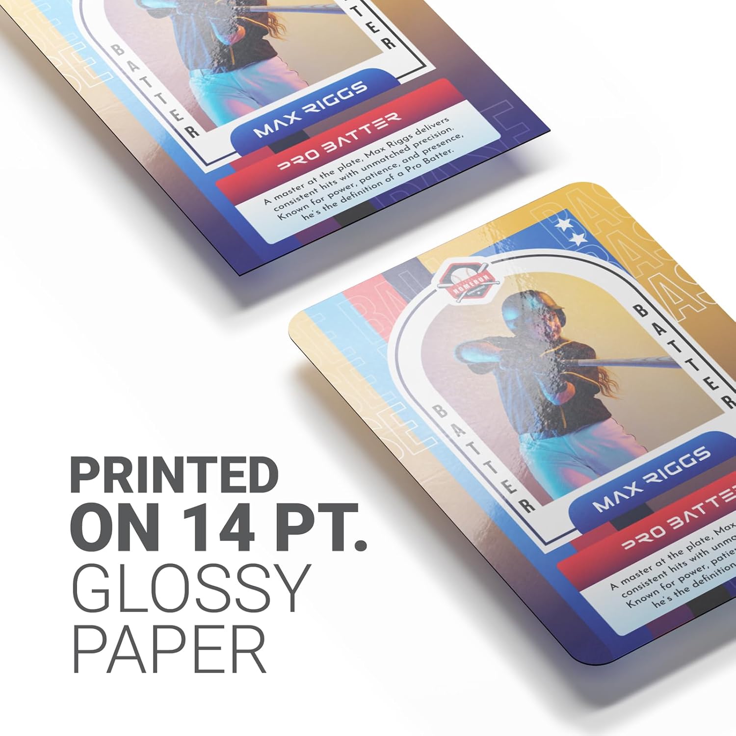GotPrint Custom Collectors Cards | Add Your Photo, Name, Stats, or Text | Personalized Design | Sports Teams | Baseball | Gaming | Gifts for Kids and Family, Rounded Rectangle 2.5” x 3.5”, 100 Qty