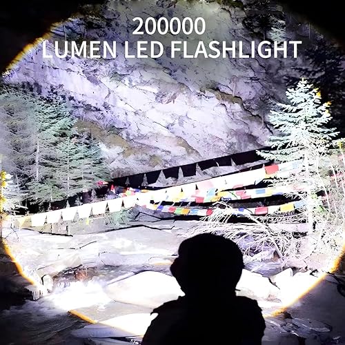 Miniatura 4 de Xbnmex Linternas LED recargables de alto lúmenes 900000, linterna impermeable súper brillante con enfoque ajustable, 5 modos e impermeable, potente