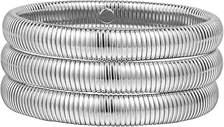 3 Pièces Bracelets Plaqué Or 18K, 16mm Ensemble de Bracelet Empilable pour Femmes, Bracelets de Poignet Extensibles Superposés, Bijoux de Mains Exquis pour Fête Soirée Mariage, Or