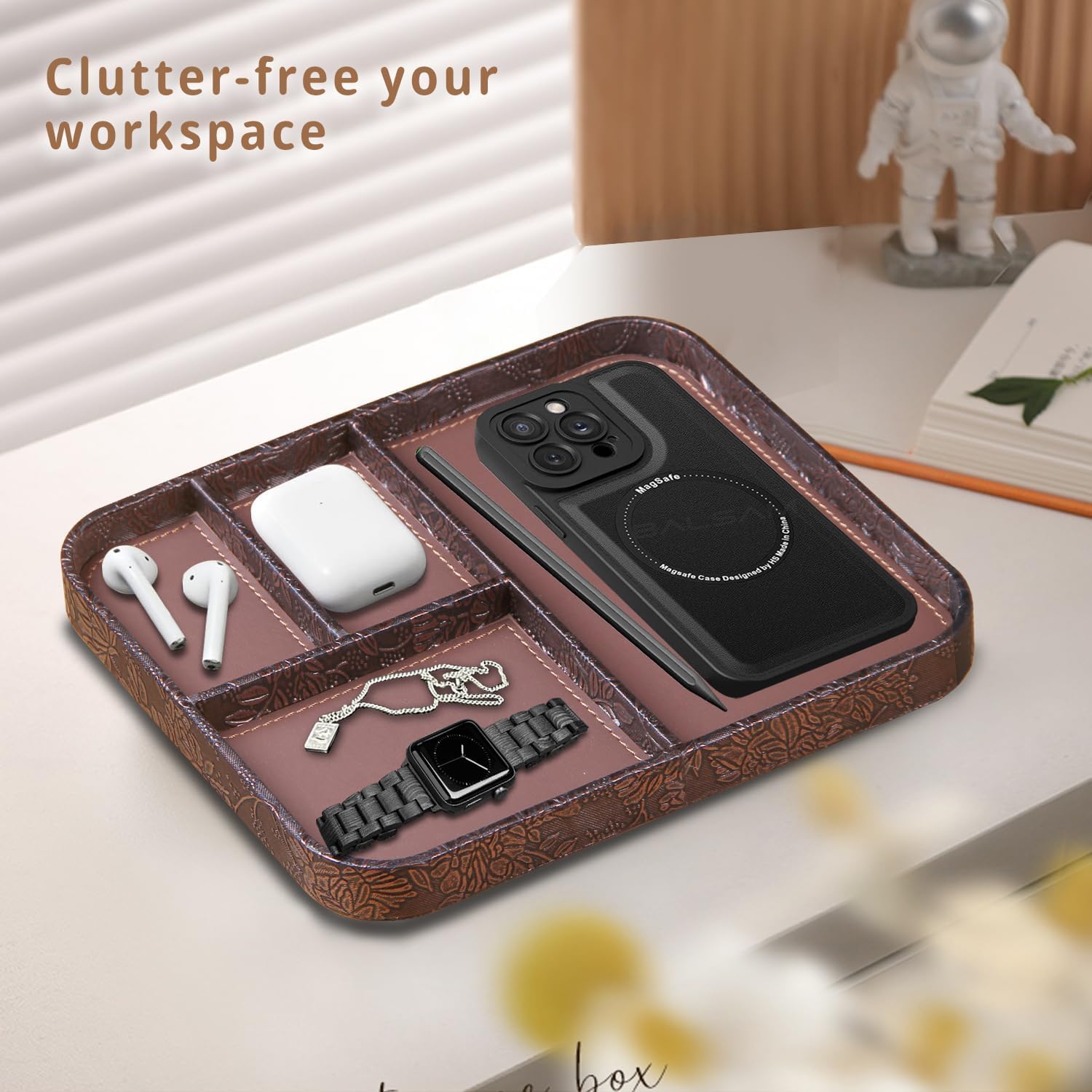 1*Leather Valet Tray for Men + 1*Leather Valet Tray for Men