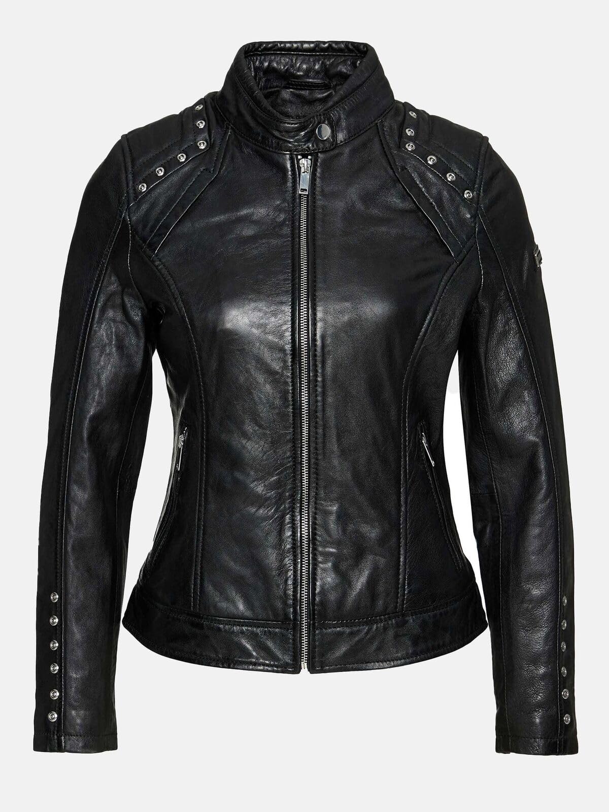 Tazzio Kurtka skórzana damska skórzana kurtka prawdziwa skóra Biker Look F521