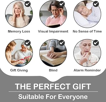 Hearkent Analog Talking Watch for Visually Impaired Large Numbers and Dial | For Men Women Blind Elderly, Clear American Accent, Time Set Itself, Hourly Chime, A Daily Alarm, Elastic Nylon Watch Strap