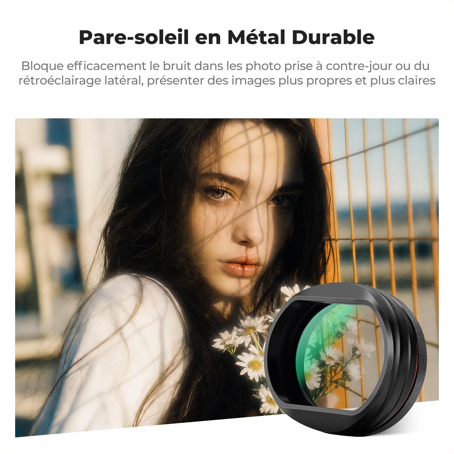K&F CONCEPT Filtre Black-Mist Diffusion et Bouchon et Pare-Soleil Compatible avec Fujifilm X100/X100F/X100S/X100T/X100V/X100VI/FX100/SX100/TX100/X100V Noir