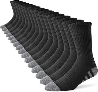 JOYNÉE 8 Pairs Men's Cushioned Crew Socks - Breathable Athletic Running Workout Socks, Max Cushion, One Size Fits 6-12