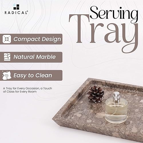 Miniatura 9 de Radicaln Bandeja de servir hecha a mano de mármol de 10 pulgadas, bandeja cuadrada de almacenamiento de cocina para accesorios del hogar, decoración