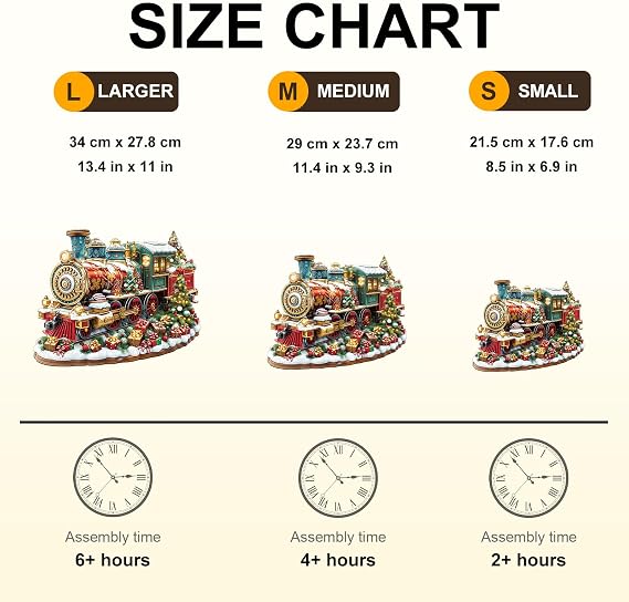 WOODBESTS Wooden Puzzles for Adults (100 Piece, S, 8.5 * 6.9in) Christmas Train Wood Puzzle Adult, Unique Wooden Animal Jigsaw Puzzles, Family Game and Birthday Gifts for Friend