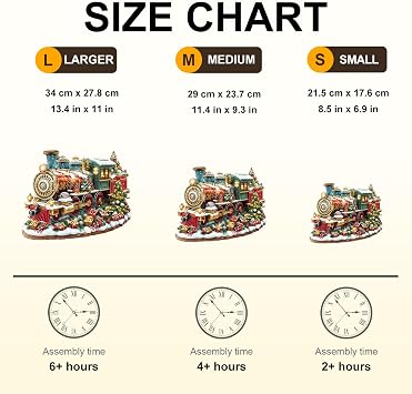 WOODBESTS Wooden Puzzles for Adults (100 Piece, S, 8.5 * 6.9in) Christmas Train Wood Puzzle Adult, Unique Wooden Animal Jigsaw Puzzles, Family Game and Birthday Gifts for Friend